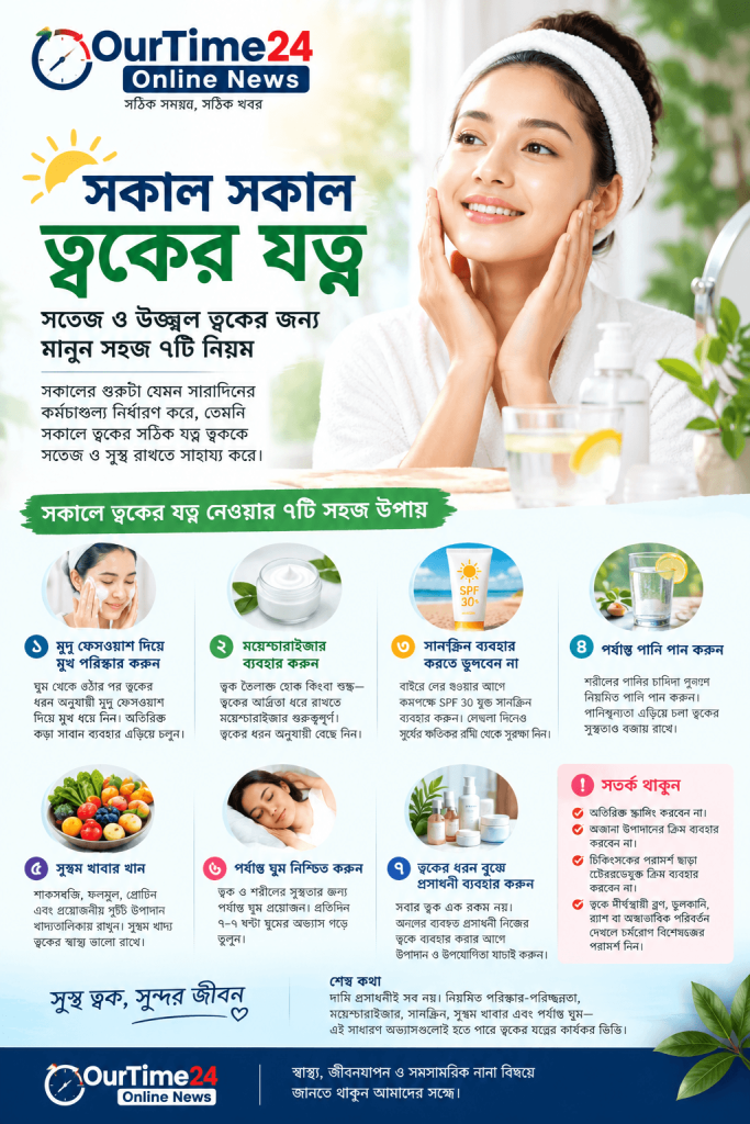সকাল সকাল ত্বকের যত্ন
