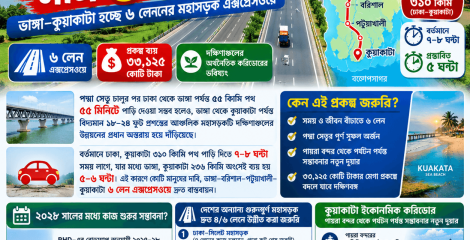 ঢাকা থেকে কুয়াকাটা মাত্র ৫ ঘণ্টায়